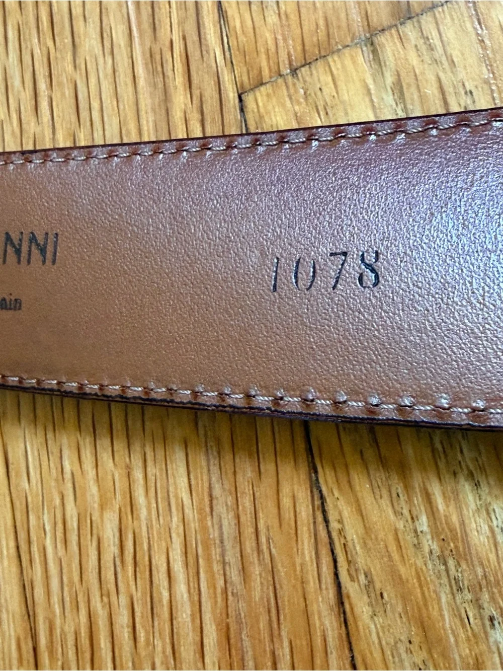 Magnanni Brown Leather Belt Silver Buckle Men’s Size 38